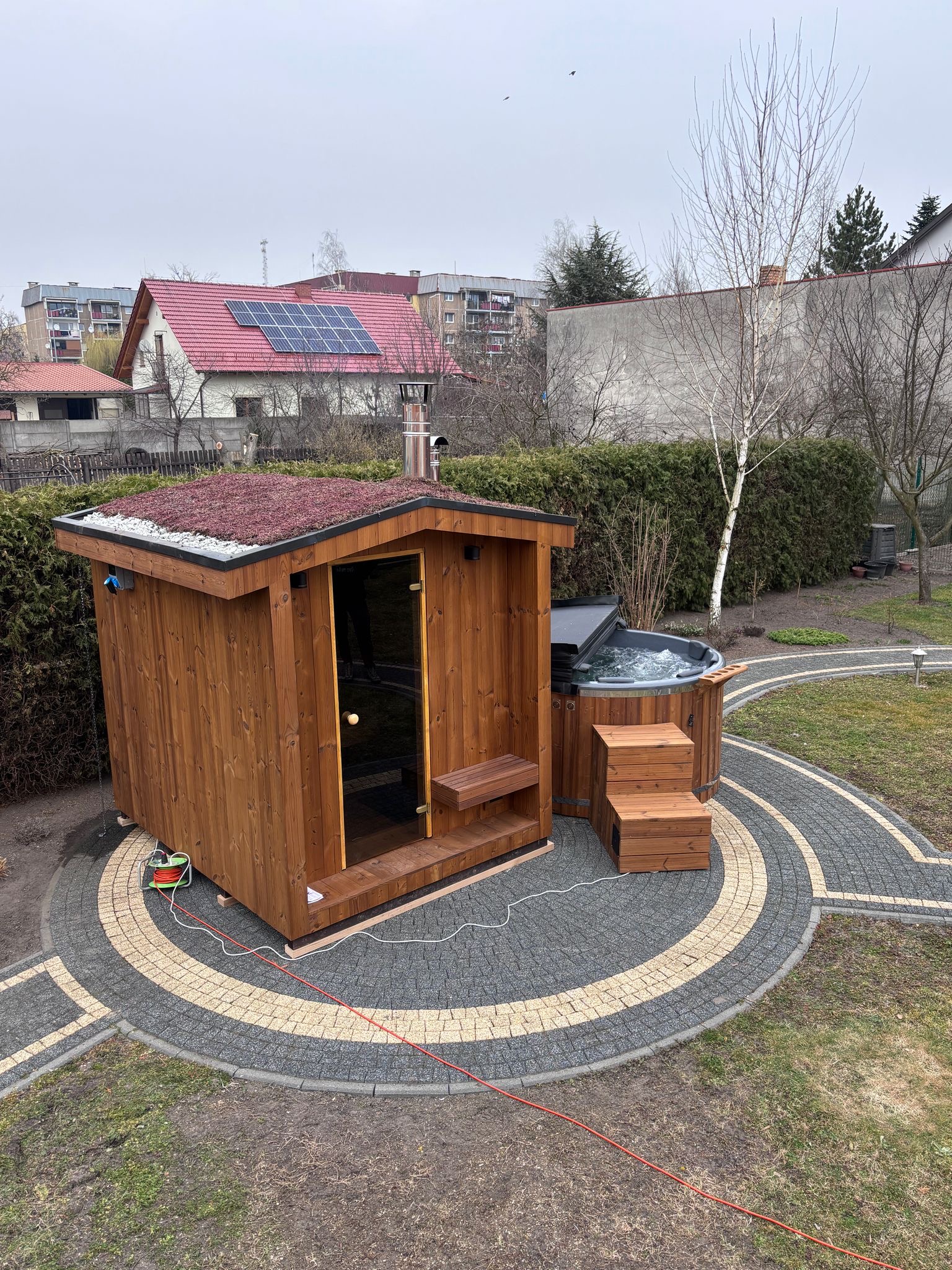 Widok sauny z dachu